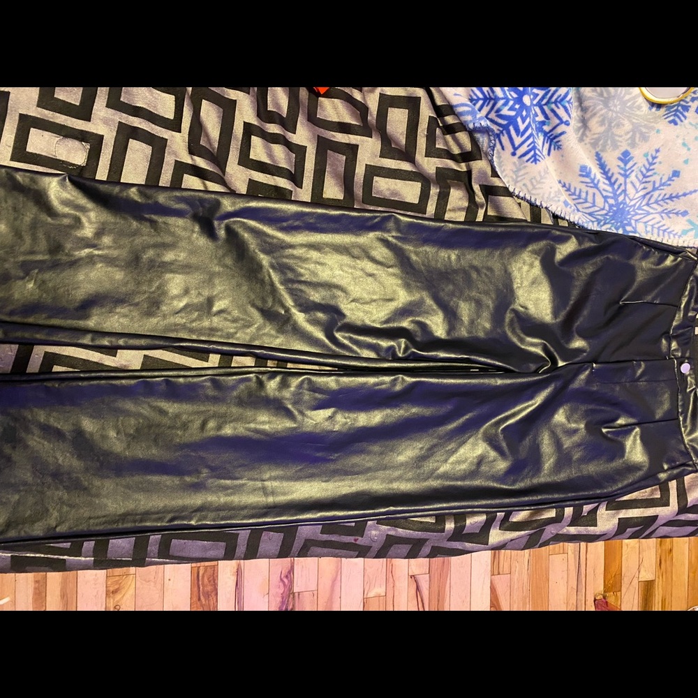 Black straight leg pants